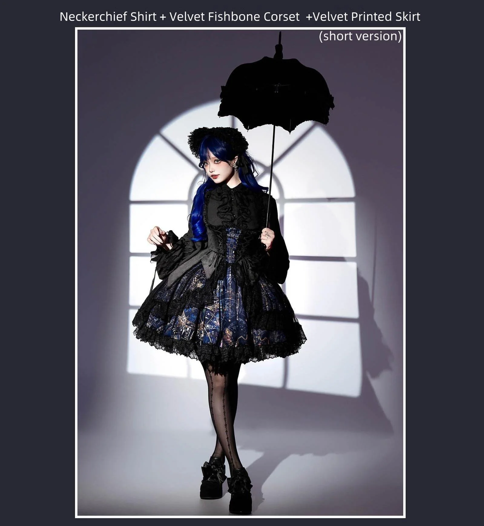 SUSIN - Night Traveler - Classic and Elegant Gothic Dress with Colorful Window Prints - Image 36