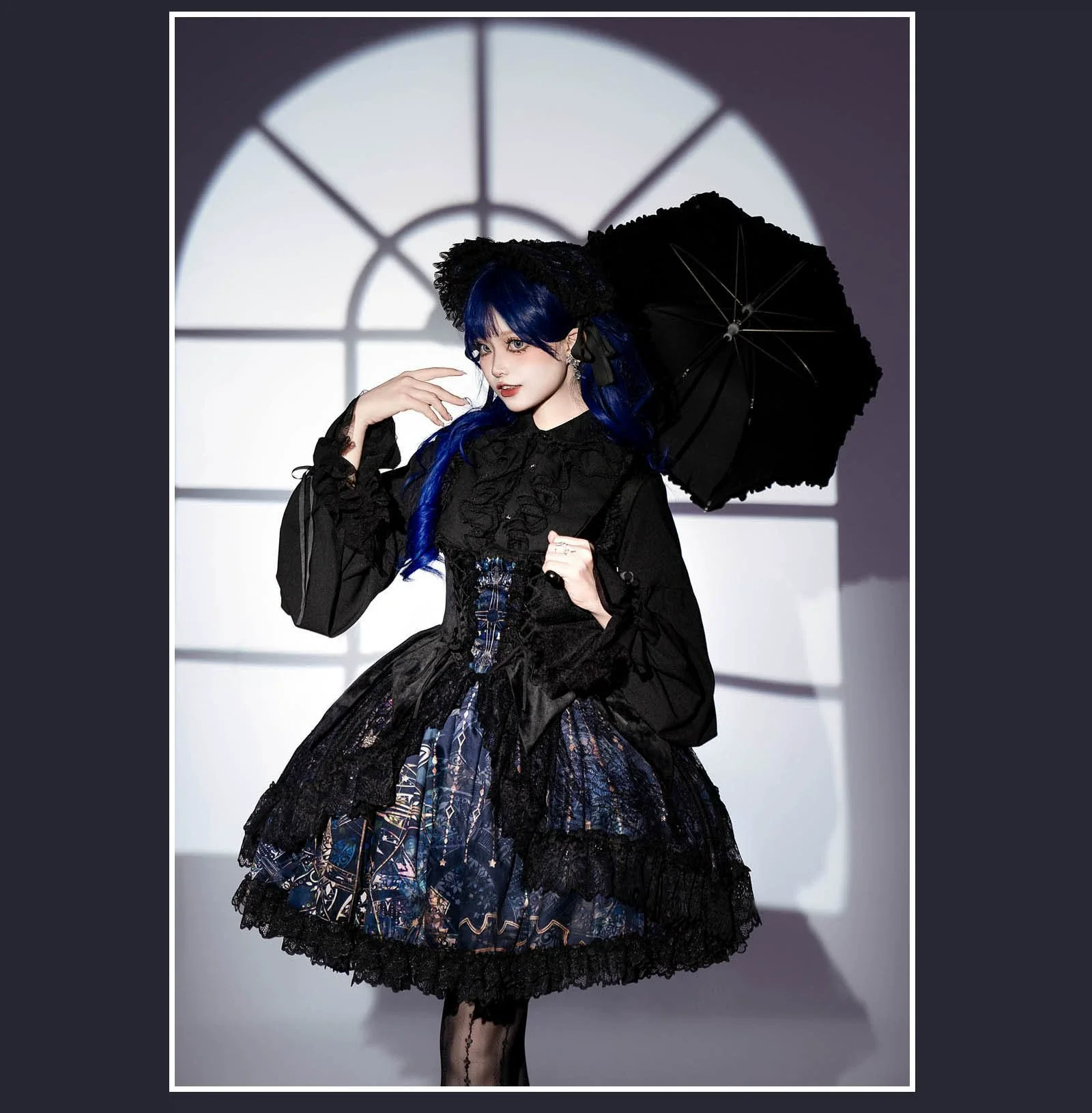 SUSIN - Night Traveler - Classic and Elegant Gothic Dress with Colorful Window Prints - Image 37