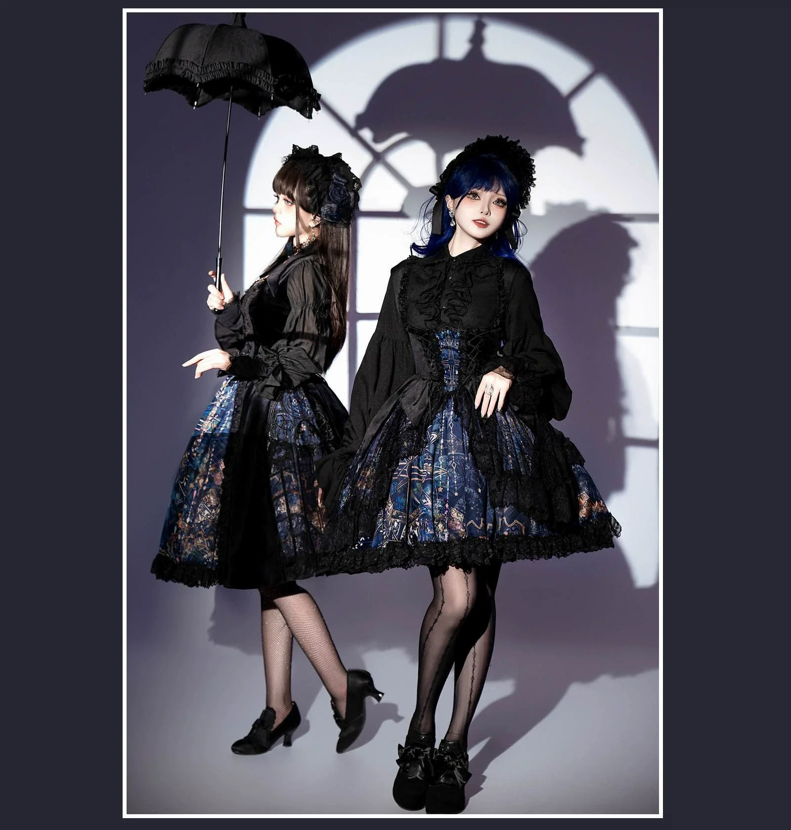 SUSIN - Night Traveler - Classic and Elegant Gothic Dress with Colorful Window Prints - Image 38