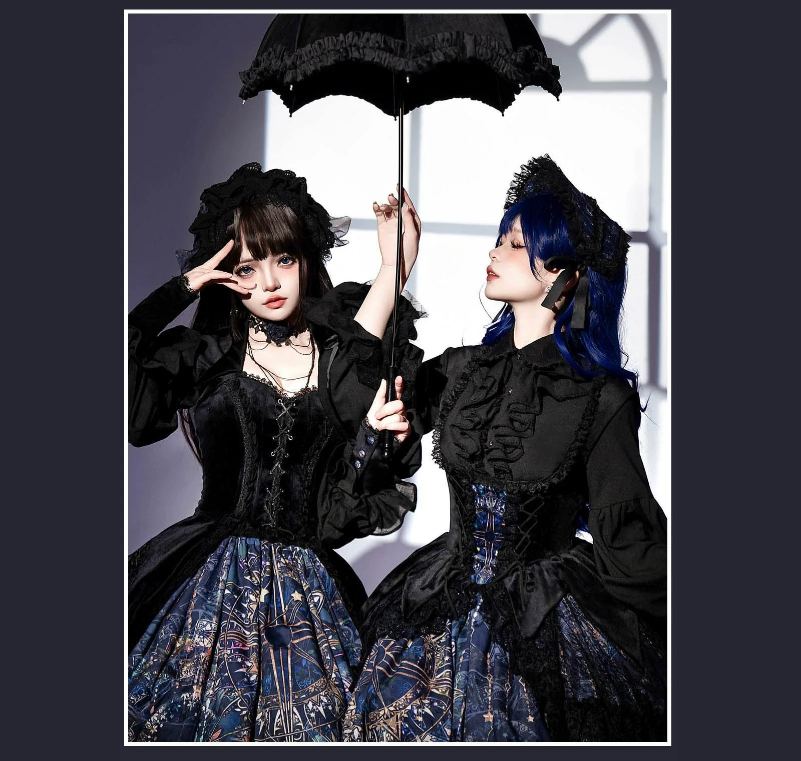 SUSIN - Night Traveler - Classic and Elegant Gothic Dress with Colorful Window Prints - Image 39