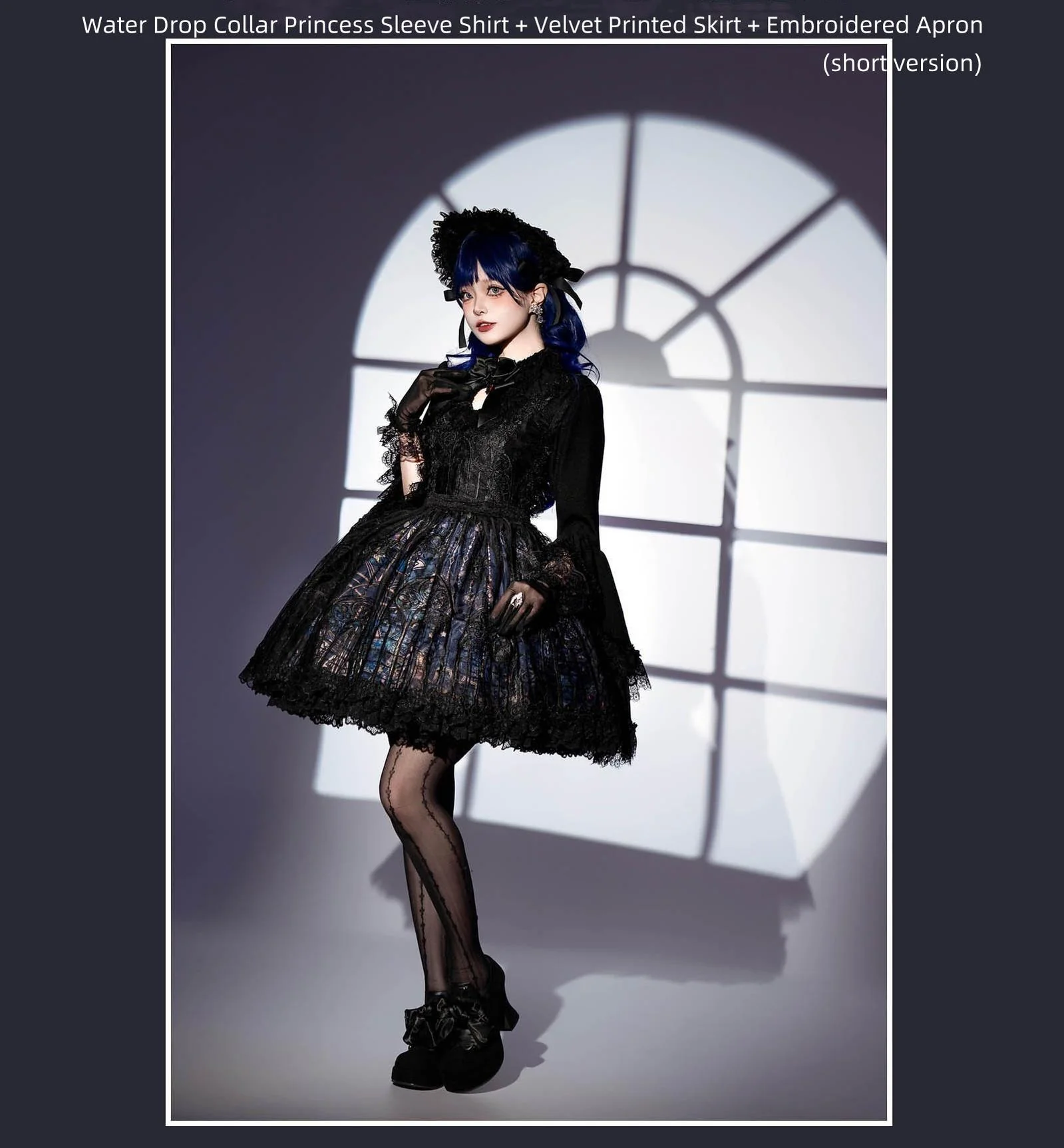SUSIN - Night Traveler - Classic and Elegant Gothic Dress with Colorful Window Prints - Image 40