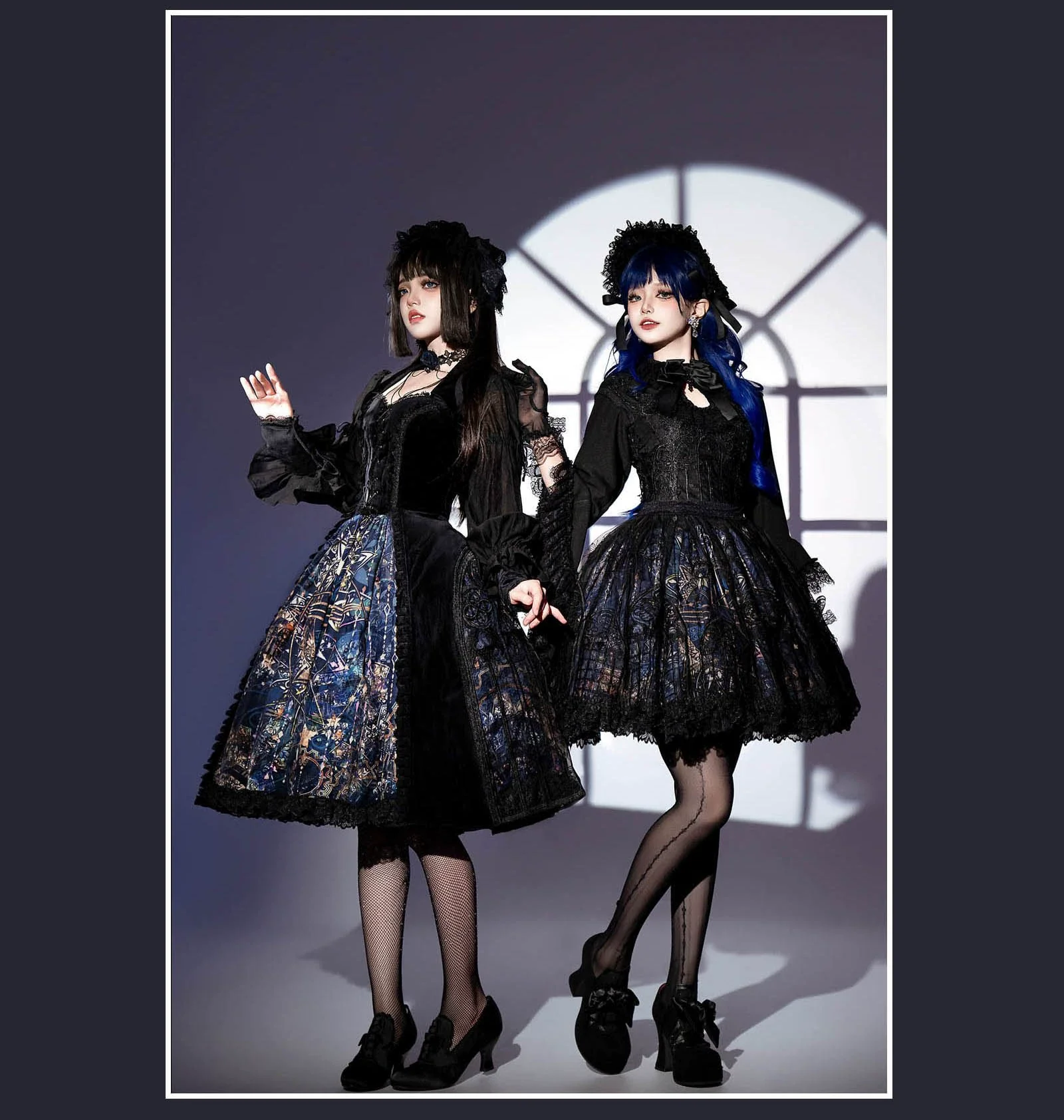 SUSIN - Night Traveler - Classic and Elegant Gothic Dress with Colorful Window Prints - Image 42