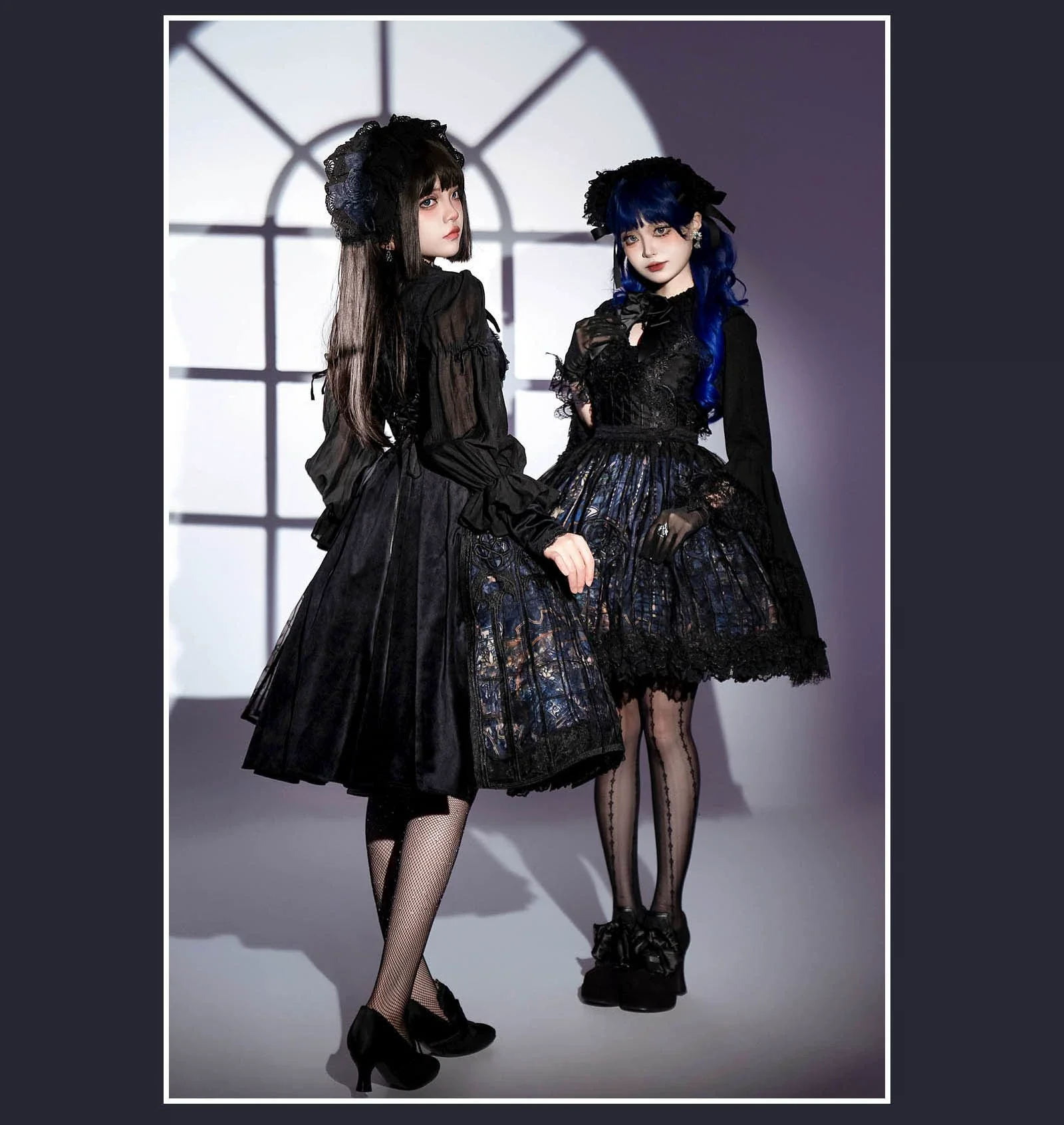 SUSIN - Night Traveler - Classic and Elegant Gothic Dress with Colorful Window Prints - Image 43