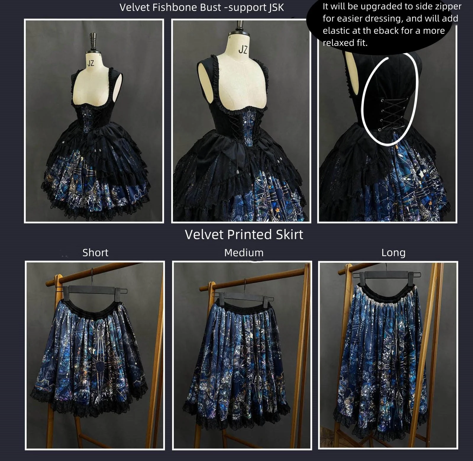 SUSIN - Night Traveler - Classic and Elegant Gothic Dress with Colorful Window Prints - Image 48
