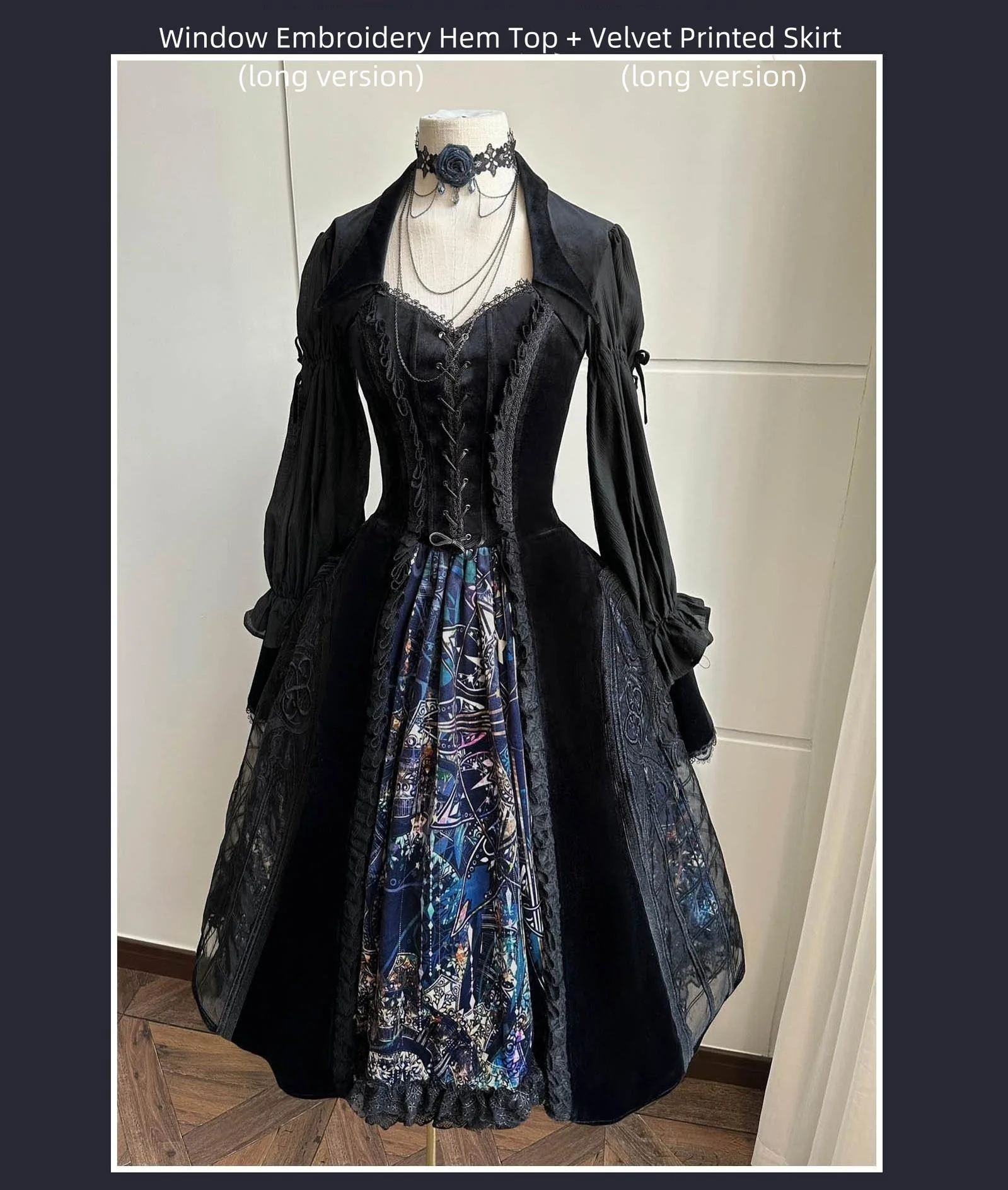 SUSIN - Night Traveler - Classic and Elegant Gothic Dress with Colorful Window Prints - Image 5