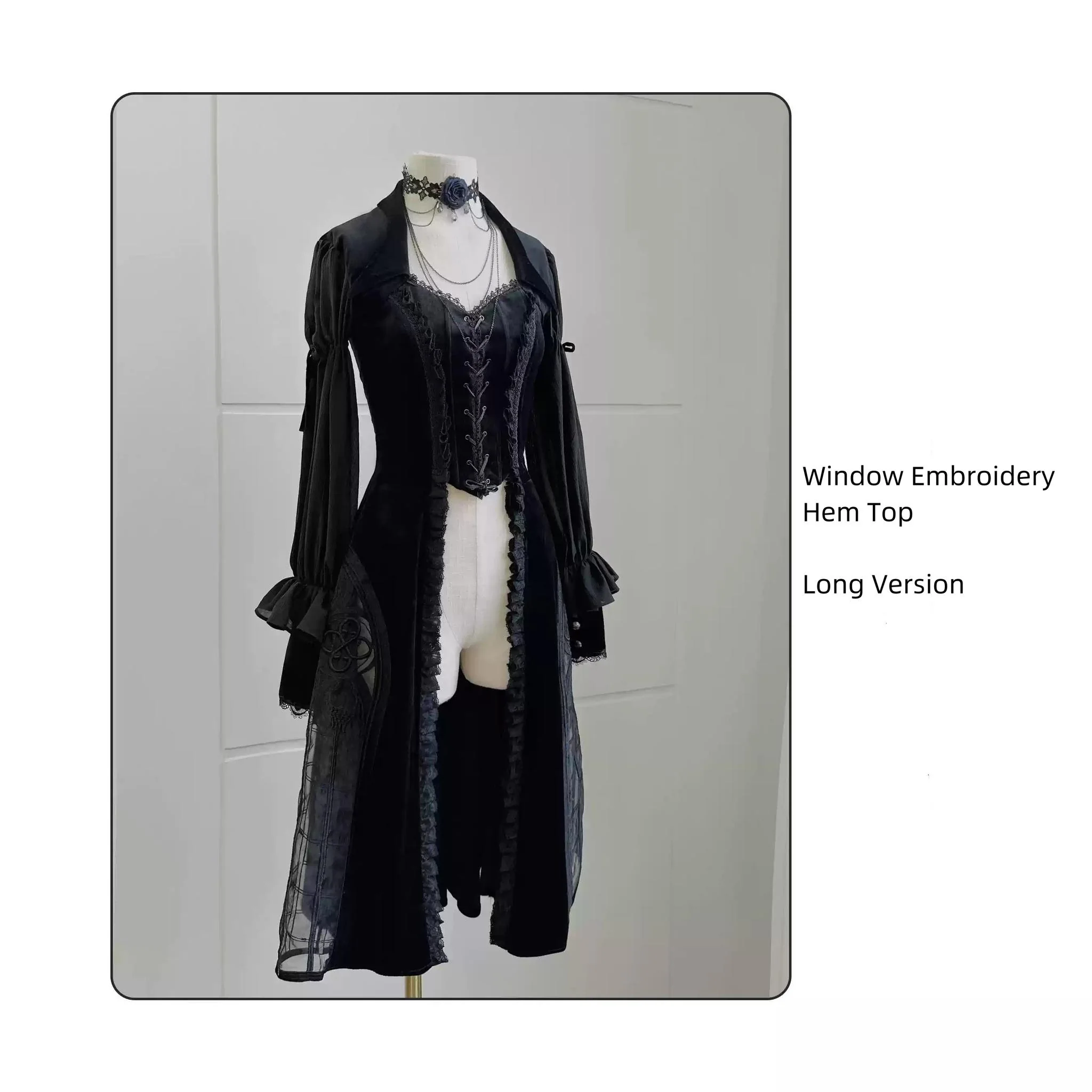 SUSIN - Night Traveler - Classic and Elegant Gothic Dress with Colorful Window Prints - Image 53