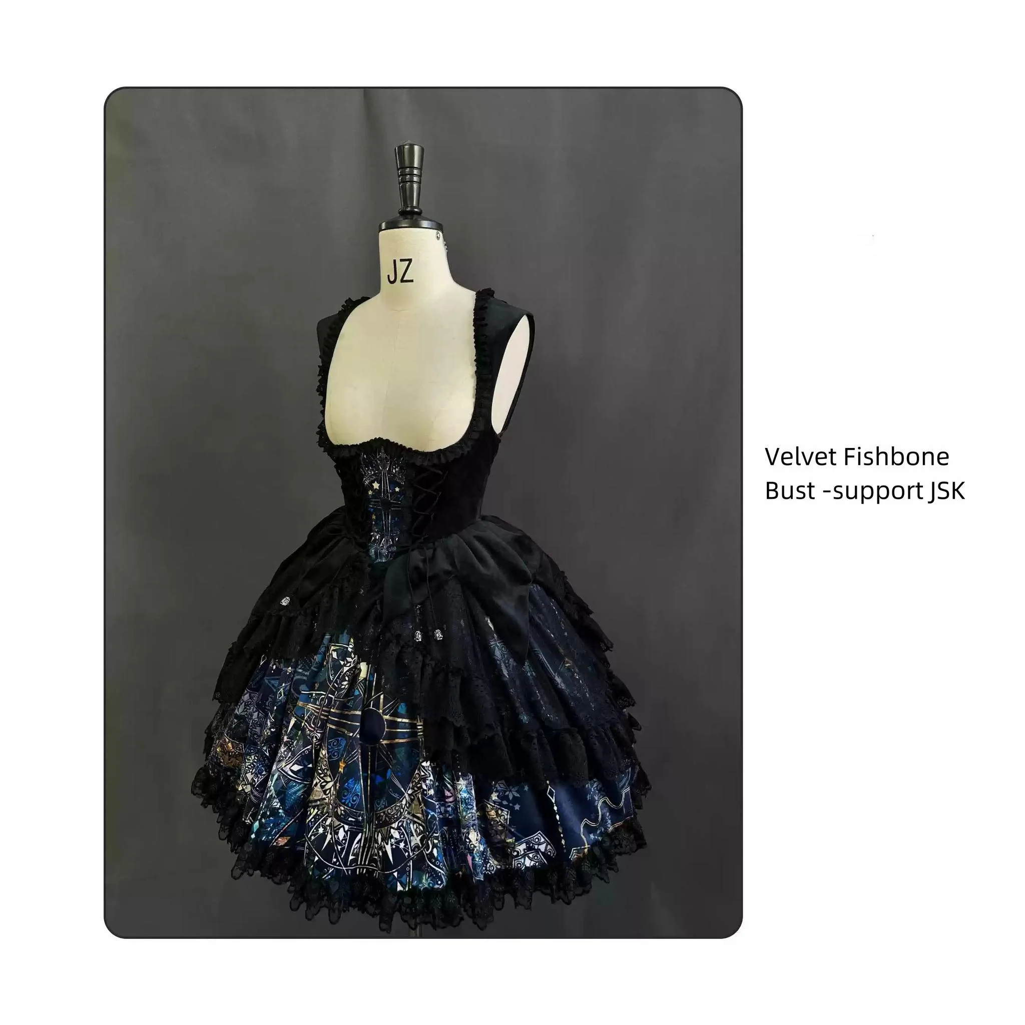 SUSIN - Night Traveler - Classic and Elegant Gothic Dress with Colorful Window Prints - Image 57