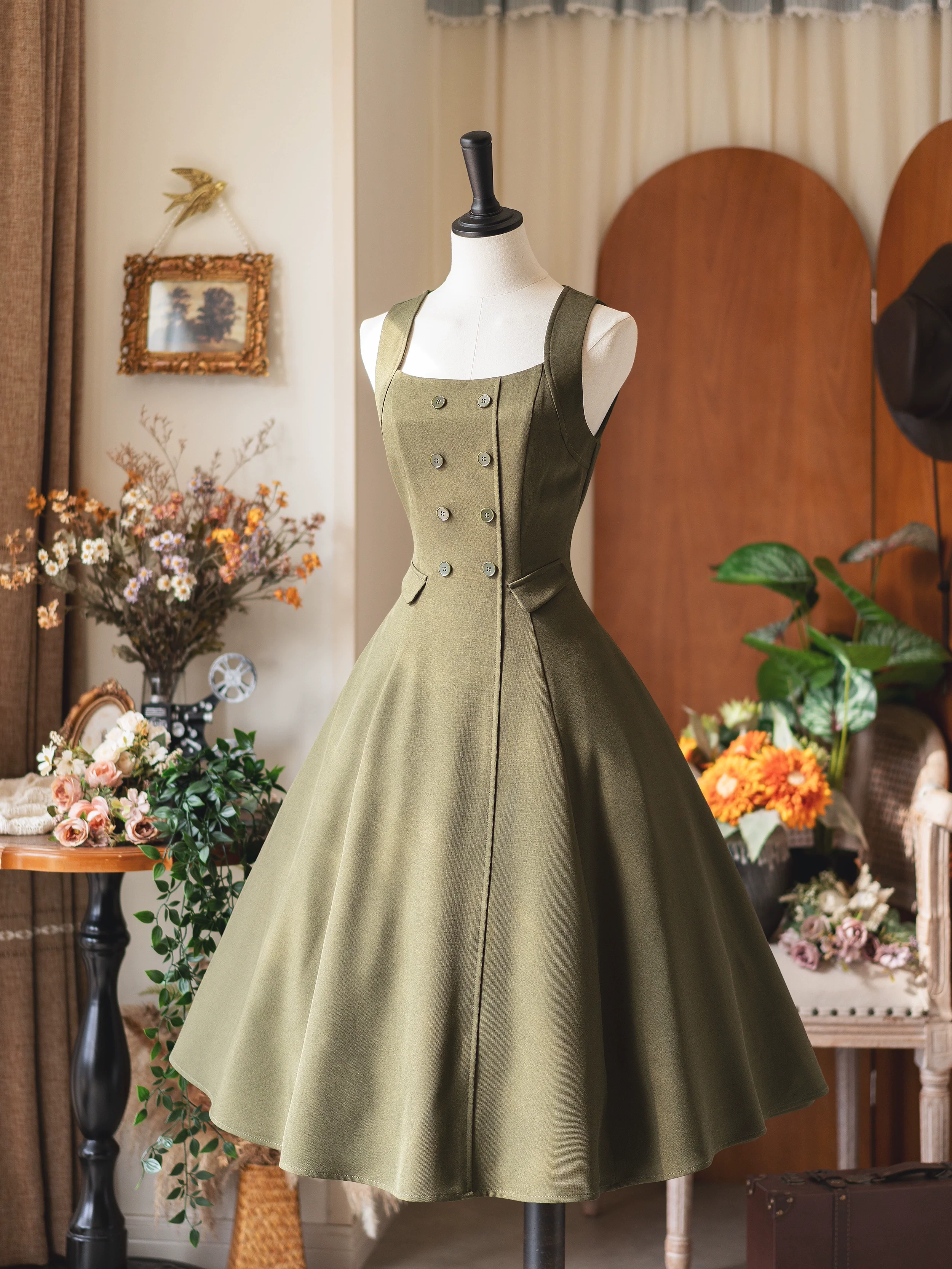 Foggy Forest - Elegant Lolita A-line JSK Dress, Side Pockets - Image 3