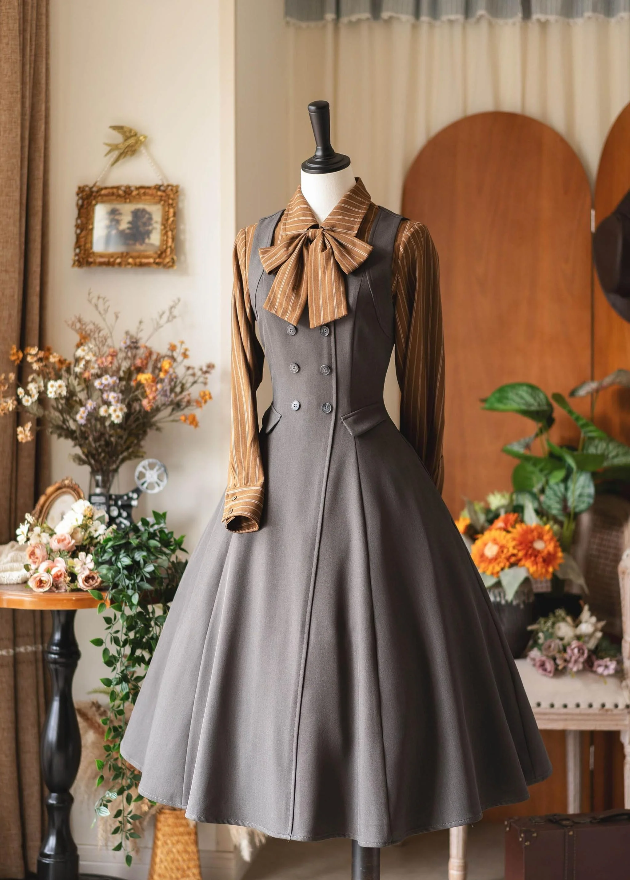 Foggy Forest - Elegant Lolita A-line JSK Dress, Side Pockets - Image 5
