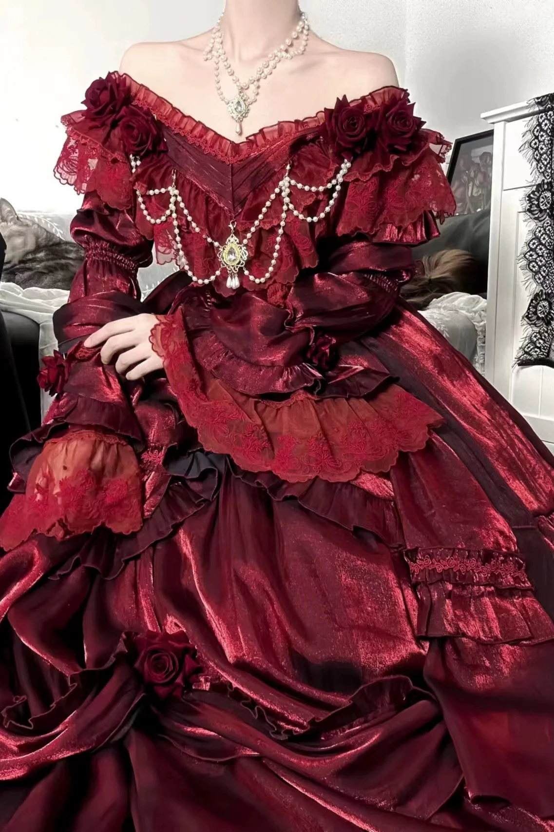 Meowing and fruity - Tana Manor - Classic Lolita Accessories Sleeves Trailing Shawls - Image 13