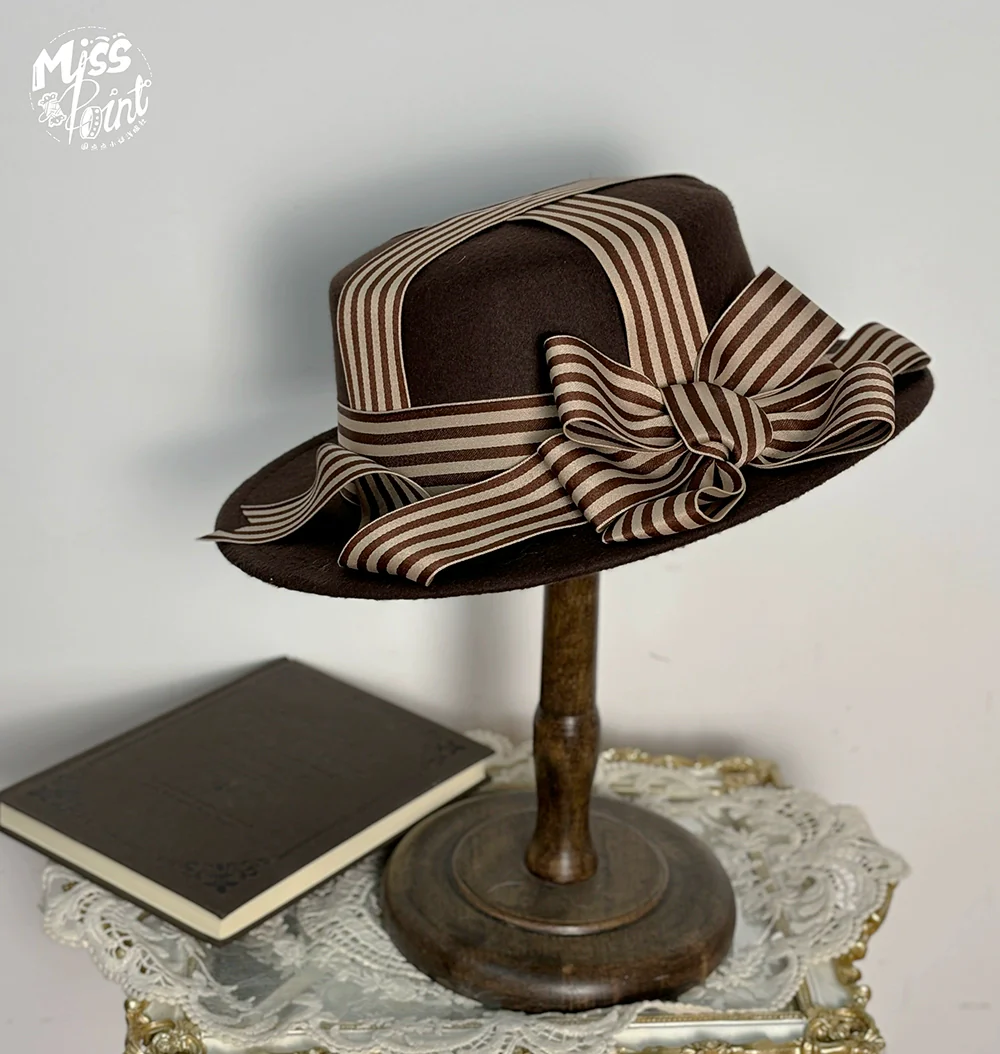 Classical Chocolate - Classic Lolita Accessory Bowler Hat BNT Beret Jabot - Image 5