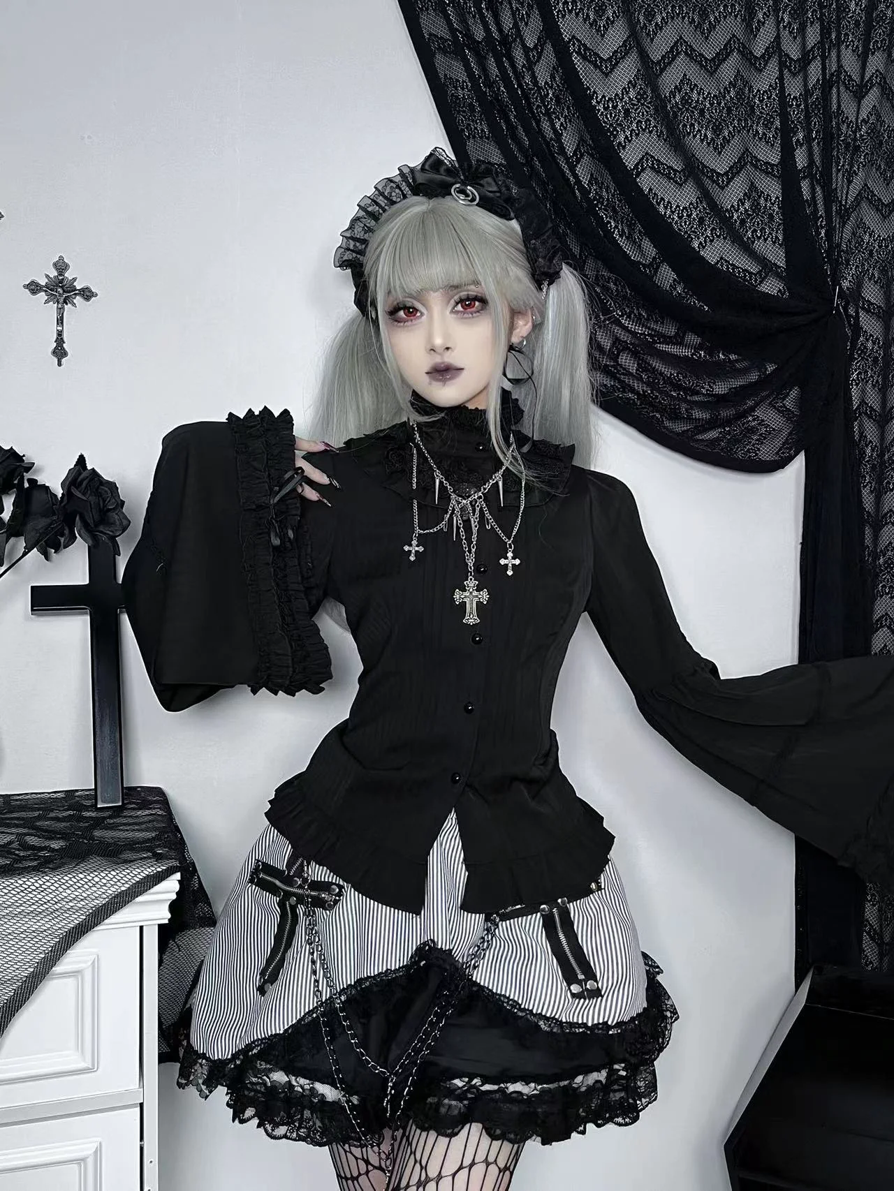 Ever-Changing Enchantress - Classic Lolita Blouse, Tightening Hime Sleeve - Image 14