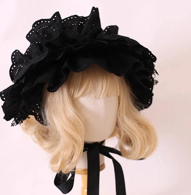 Xiaogui - Classic Lolita Bonnet Lace Elegant Lolita Hat - Image 11