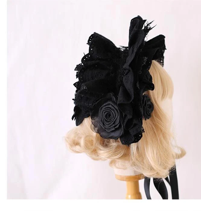 Xiaogui - Classic Lolita Bonnet Lace Elegant Lolita Hat - Image 12