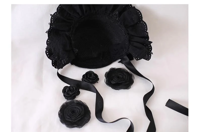 Xiaogui - Classic Lolita Bonnet Lace Elegant Lolita Hat - Image 13