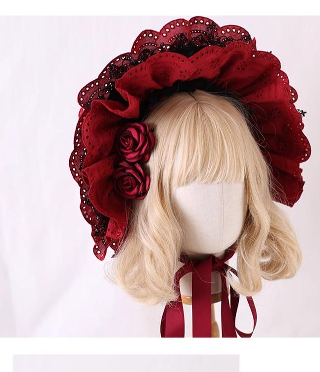 Xiaogui - Classic Lolita Bonnet Lace Elegant Lolita Hat - Image 4