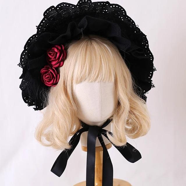 Xiaogui - Classic Lolita Bonnet Lace Elegant Lolita Hat - Image 6