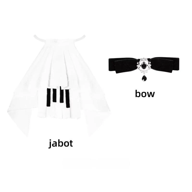 Monochrome Sonata - Classic Lolita Bust-supporting JSK Set, Piano Inspired - Image 34