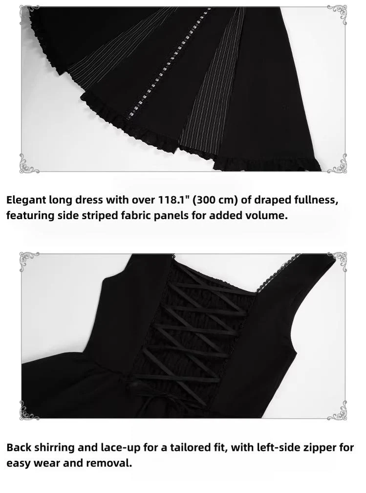 Monochrome Sonata - Classic Lolita Bust-supporting JSK Set, Piano Inspired - Image 6