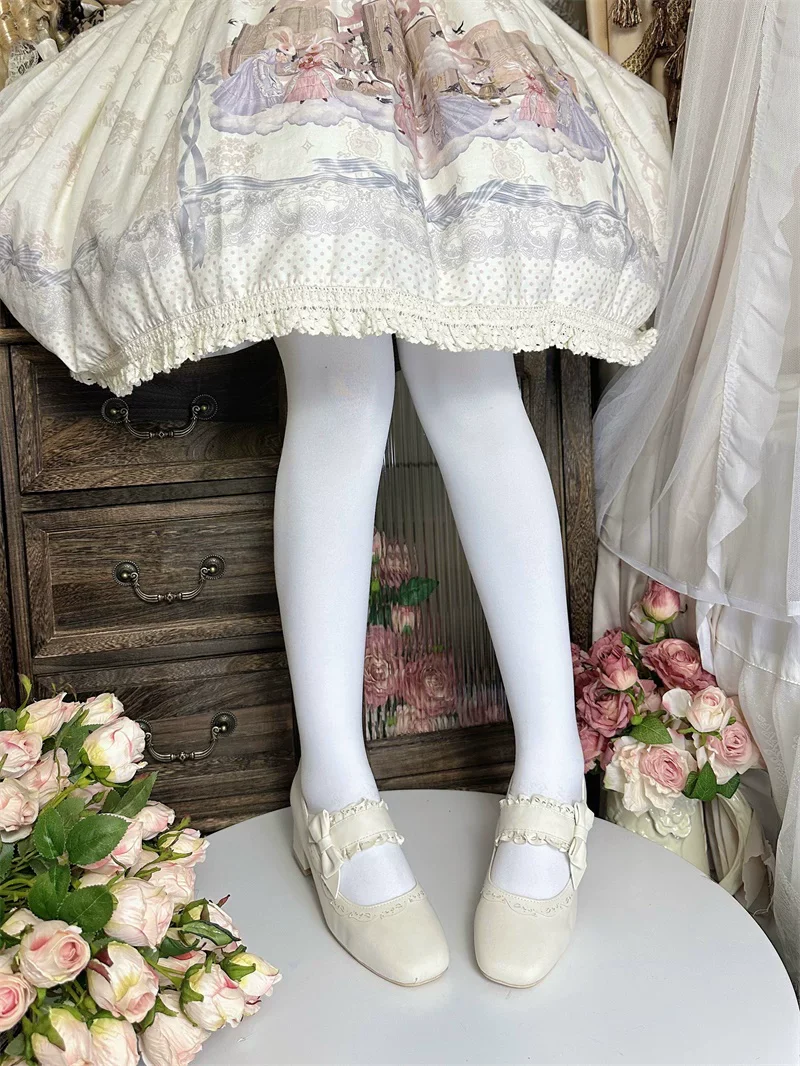 Heidi Manor - Classic Lolita Chunky Heels Shoes, Cutout Trims - Image 6