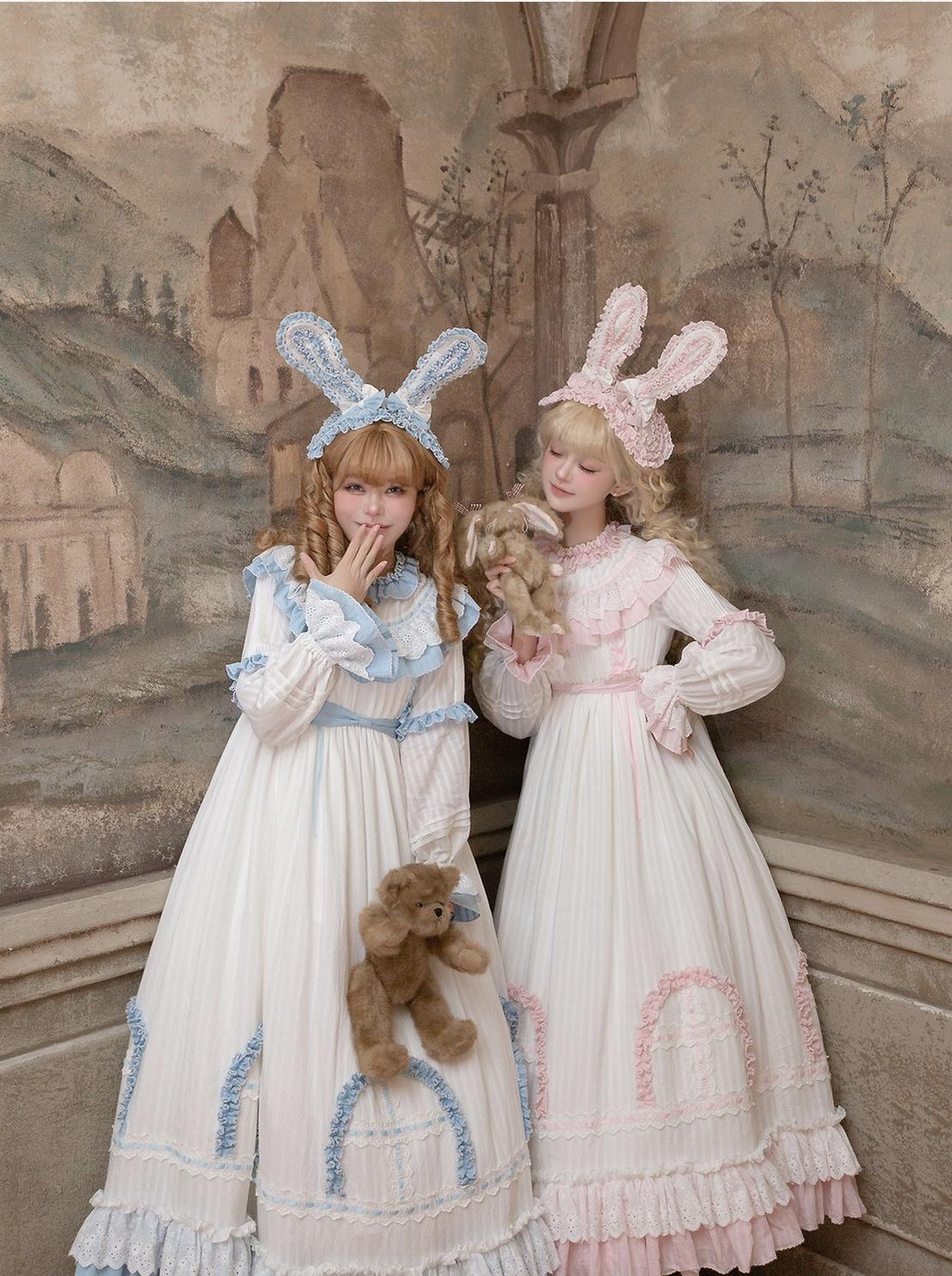 Lilian - Classic Lolita Doll-like Dress, Bunny Ear Hairband - Image 10