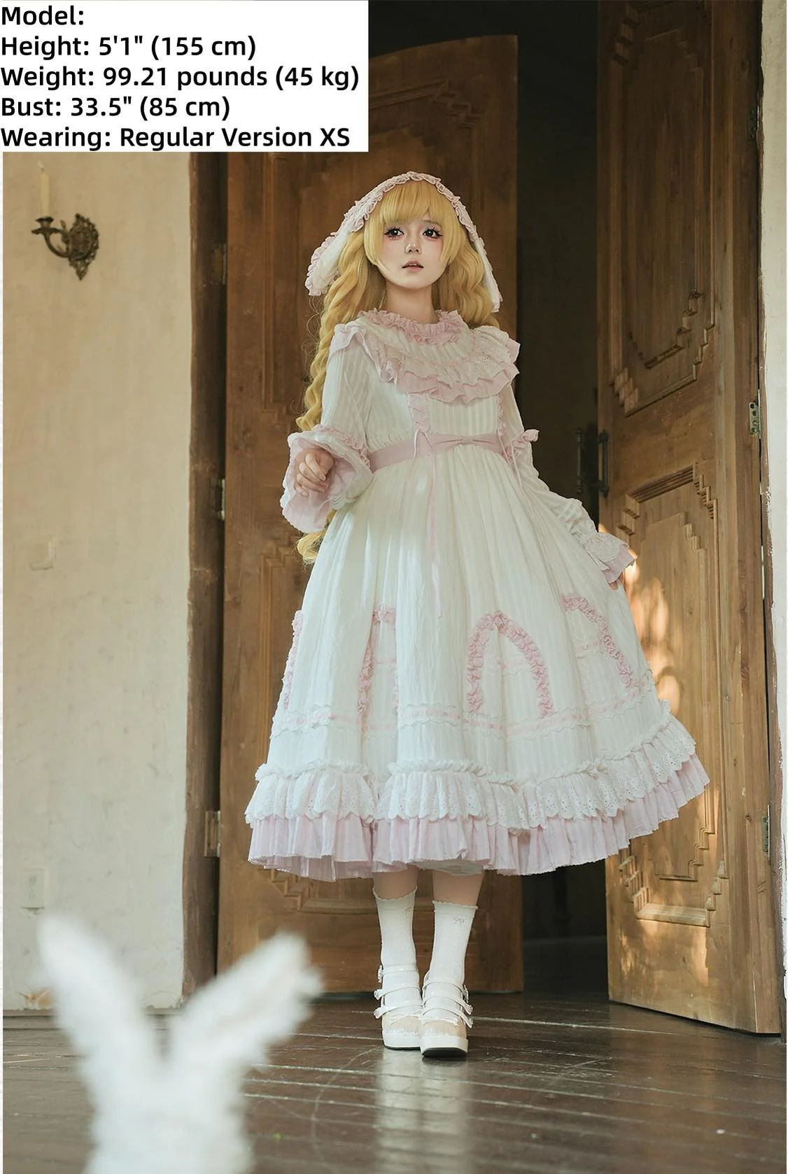 Lilian - Classic Lolita Doll-like Dress, Bunny Ear Hairband - Image 3