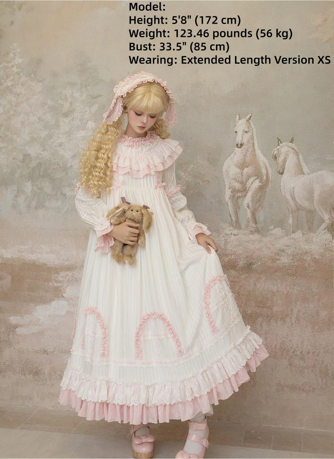 Lilian - Classic Lolita Doll-like Dress, Bunny Ear Hairband - Image 8