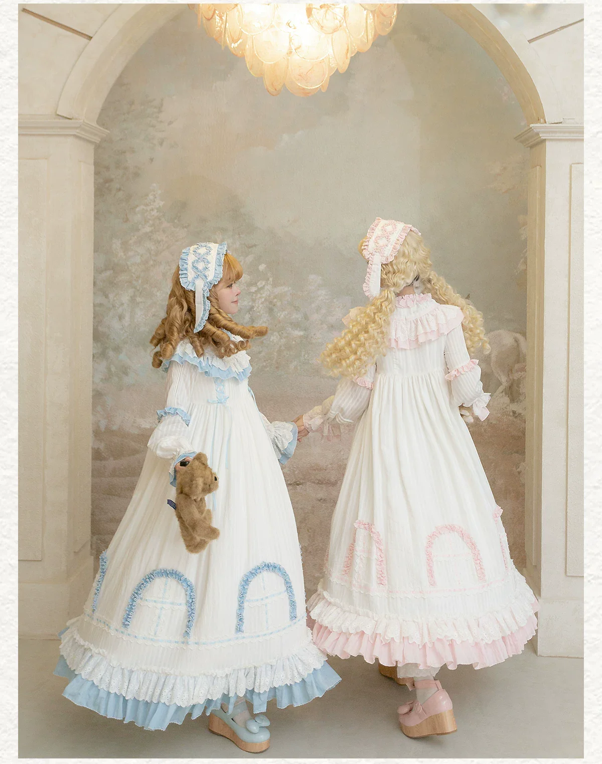 Lilian - Classic Lolita Doll-like OP Dress, Bunny Ear Hairband - Image 11