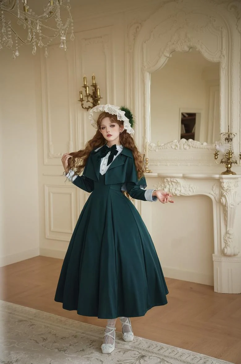 Sicily Original Design - Donia Miss - Classic Lolita Faux Two-piece OP Dress, Back Zipper - Image 11