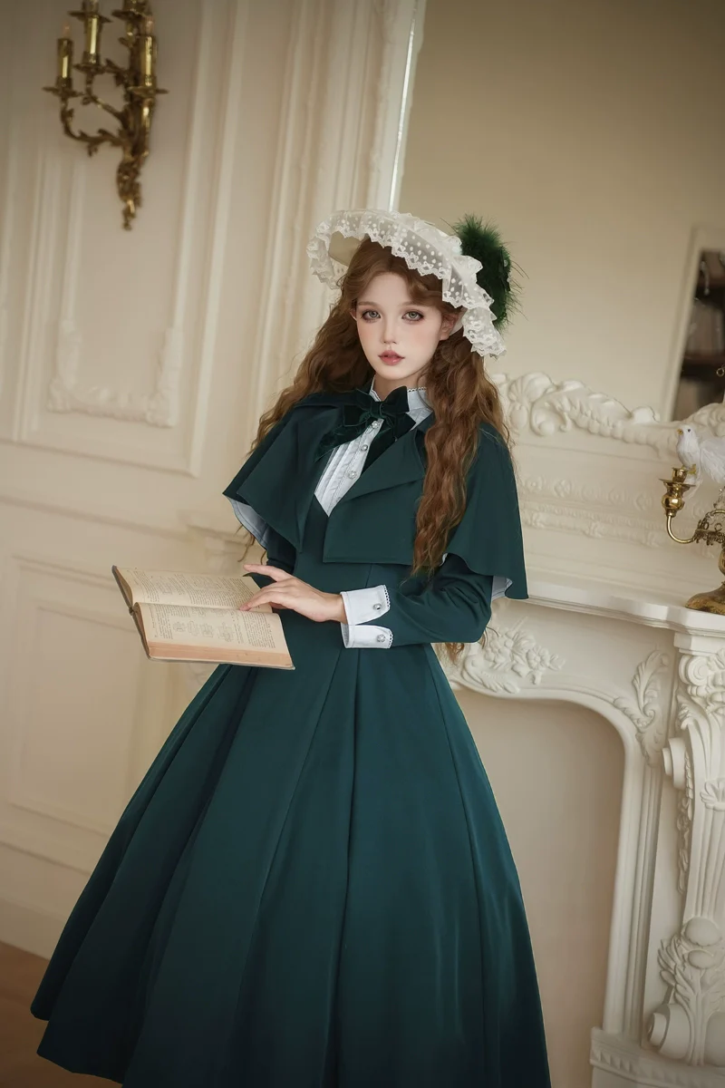 Sicily Original Design - Donia Miss - Classic Lolita Faux Two-piece OP Dress, Back Zipper - Image 12