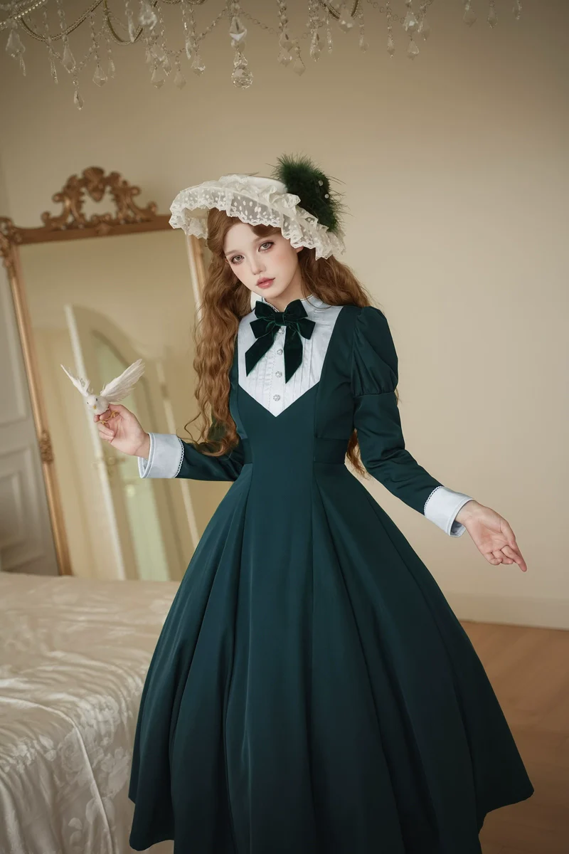 Sicily Original Design - Donia Miss - Classic Lolita Faux Two-piece OP Dress, Back Zipper - Image 13