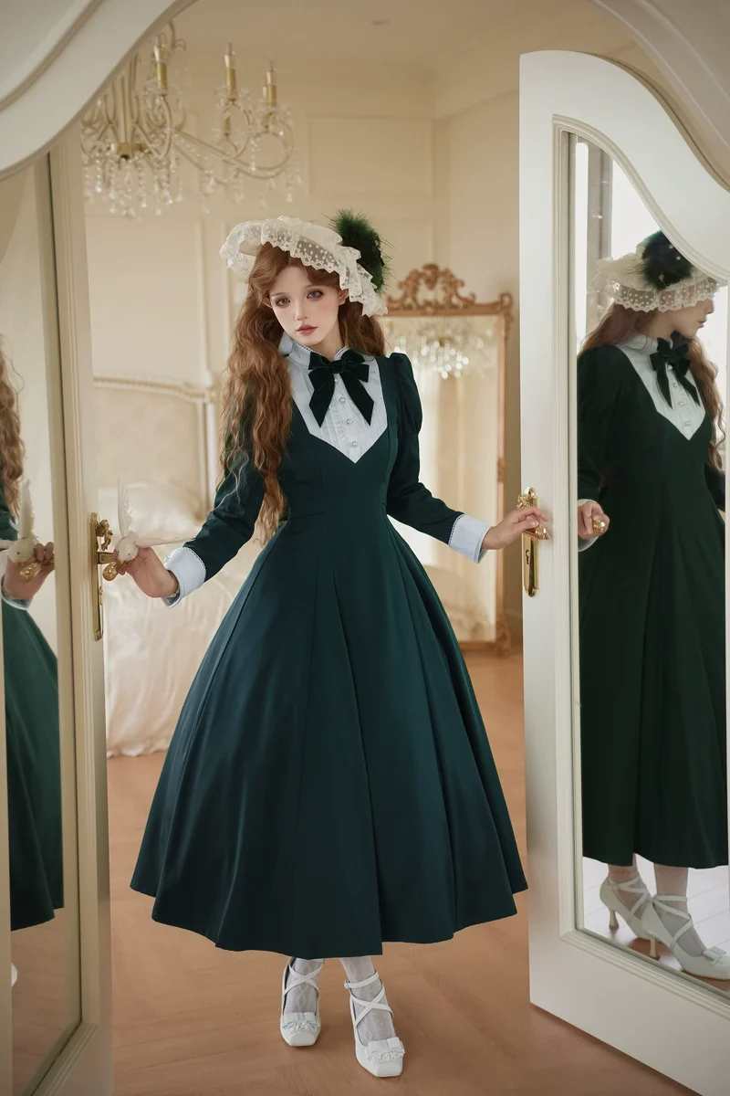 Sicily Original Design - Donia Miss - Classic Lolita Faux Two-piece OP Dress, Back Zipper - Image 2