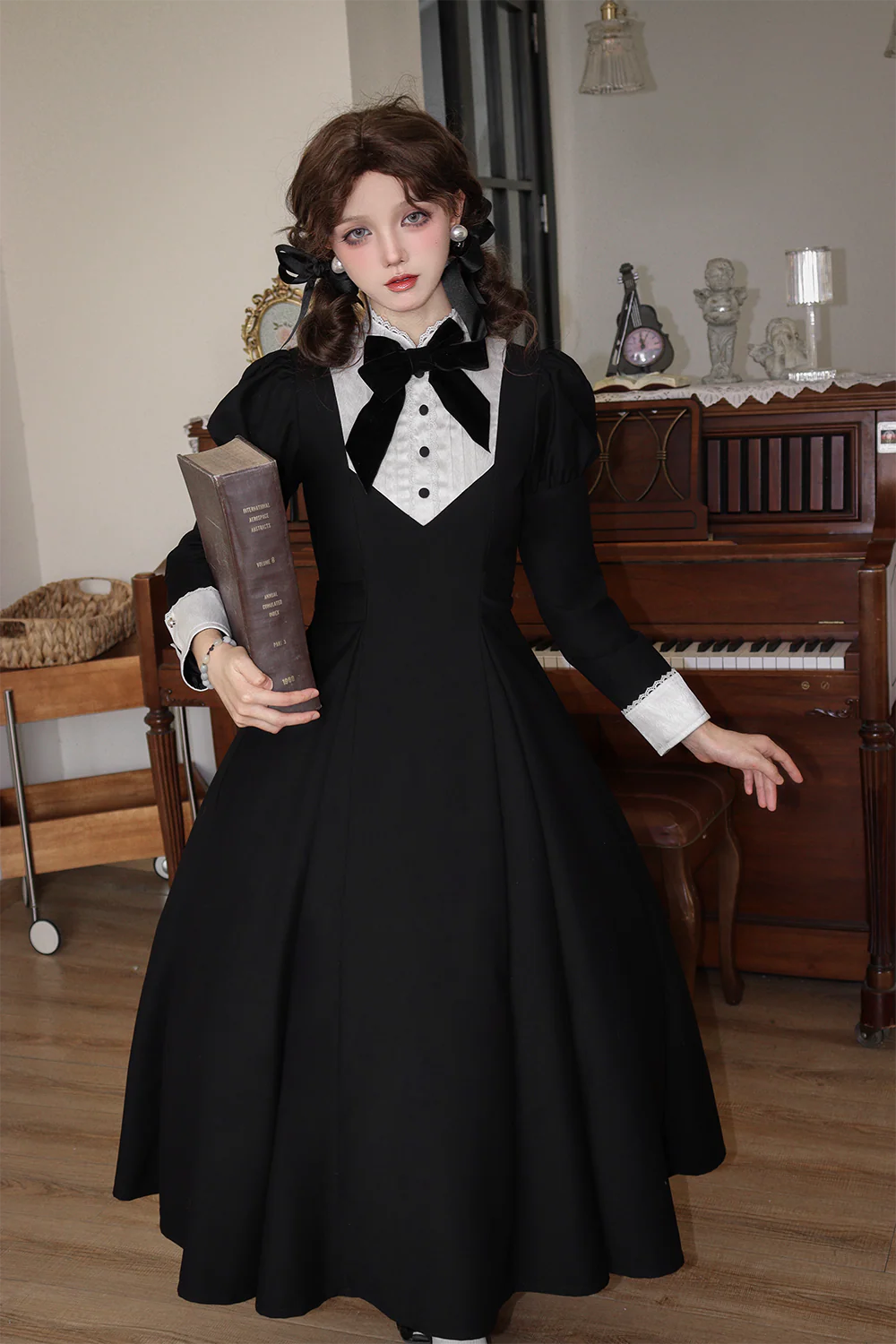 Sicily Original Design - Donia Miss - Classic Lolita Faux Two-piece OP Dress, Back Zipper - Image 6