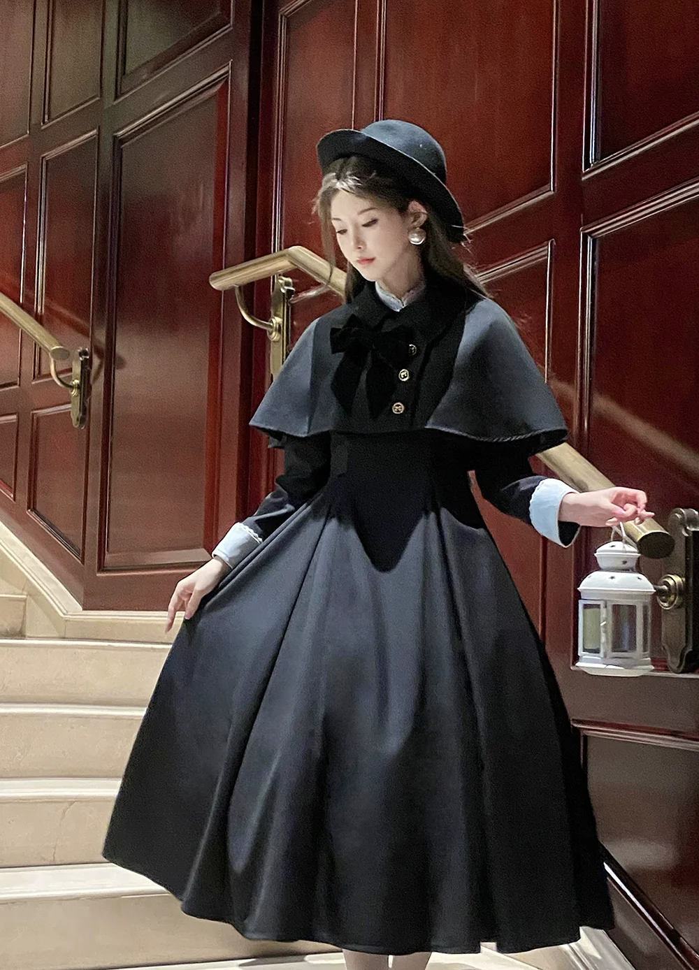 Sicily Original Design - Donia Miss - Classic Lolita Faux Two-piece OP Dress, Back Zipper - Image 7