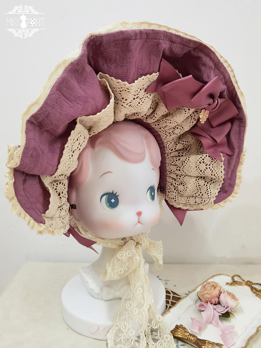 Lilyka Garden - Classic Lolita Headdress and Necklace Brooch Bow Trailing - Image 11