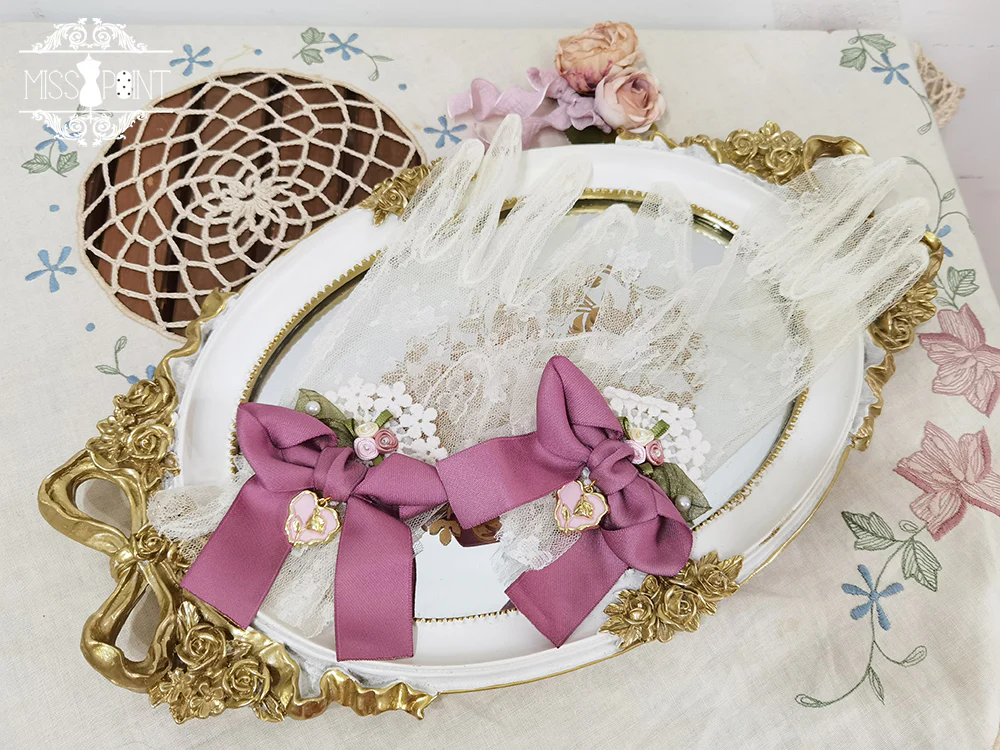 Lilyka Garden - Classic Lolita Headdress and Necklace Brooch Bow Trailing - Image 12