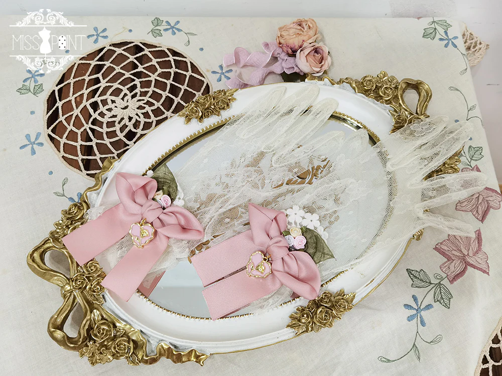 Lilyka Garden - Classic Lolita Headdress and Necklace Brooch Bow Trailing - Image 13