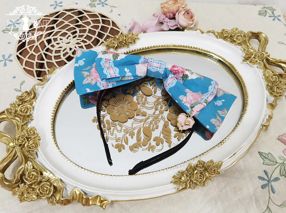 Lilyka Garden - Classic Lolita Headdress and Necklace Brooch Bow Trailing - Image 14