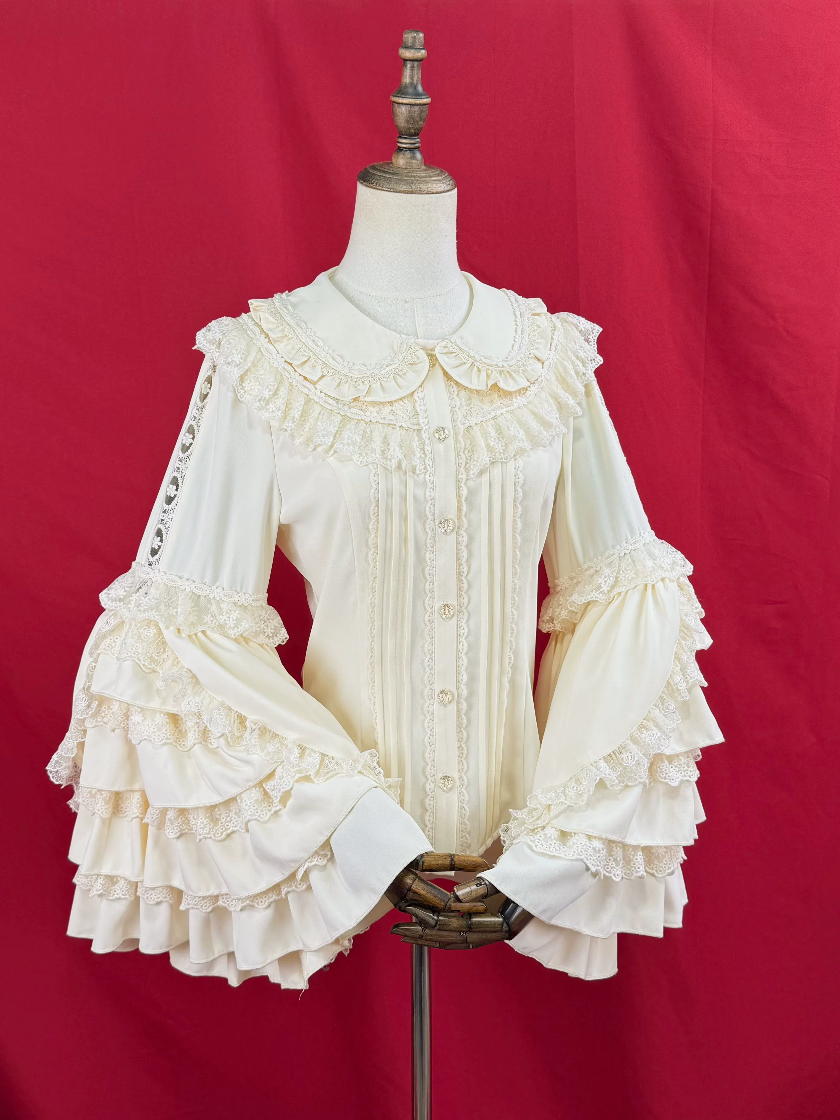 Snow Mochi - Classic Lolita Hime Sleeve Shirt, Lace Accent - Image 11