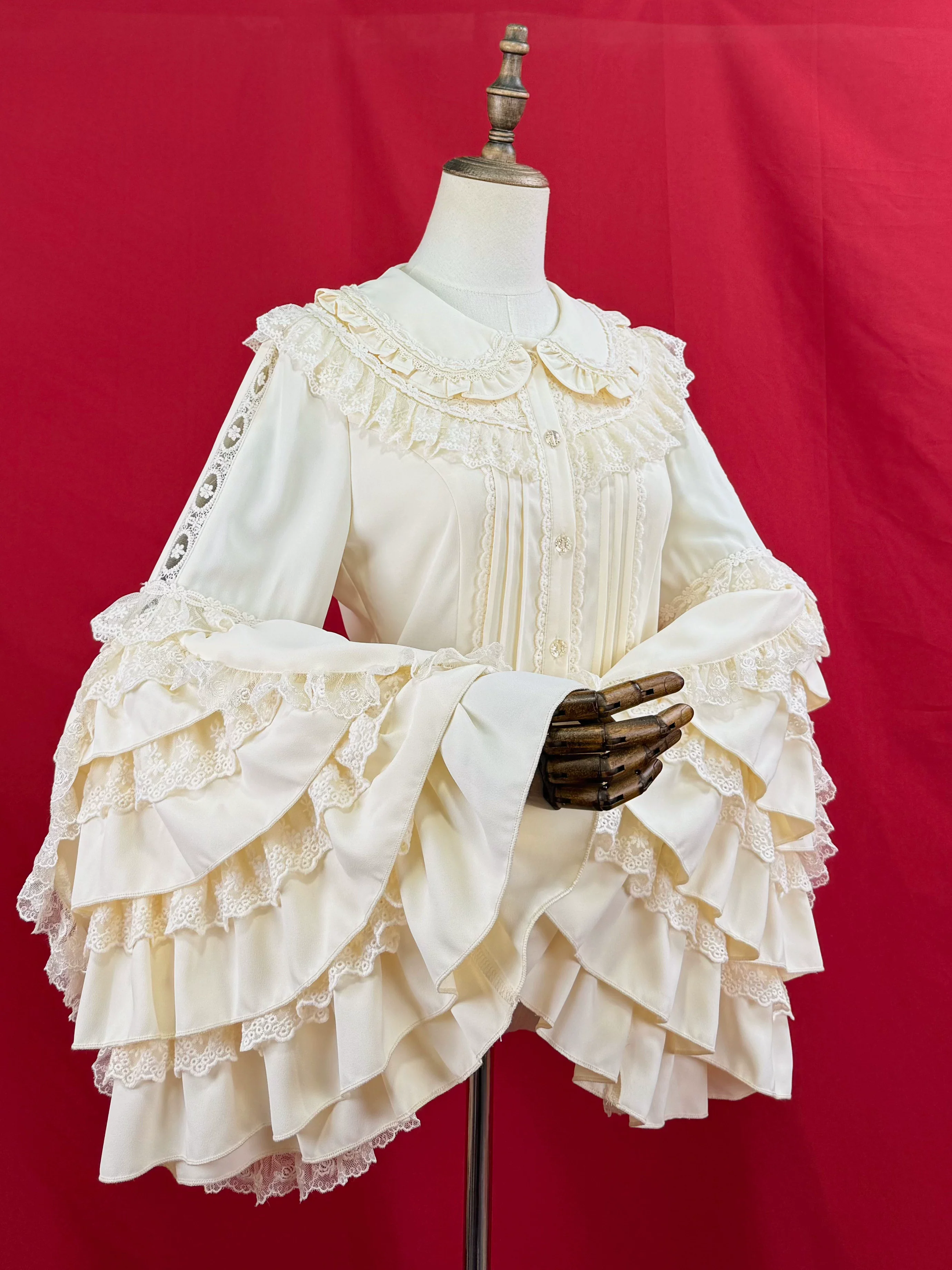 Snow Mochi - Classic Lolita Hime Sleeve Shirt, Lace Accent - Image 13