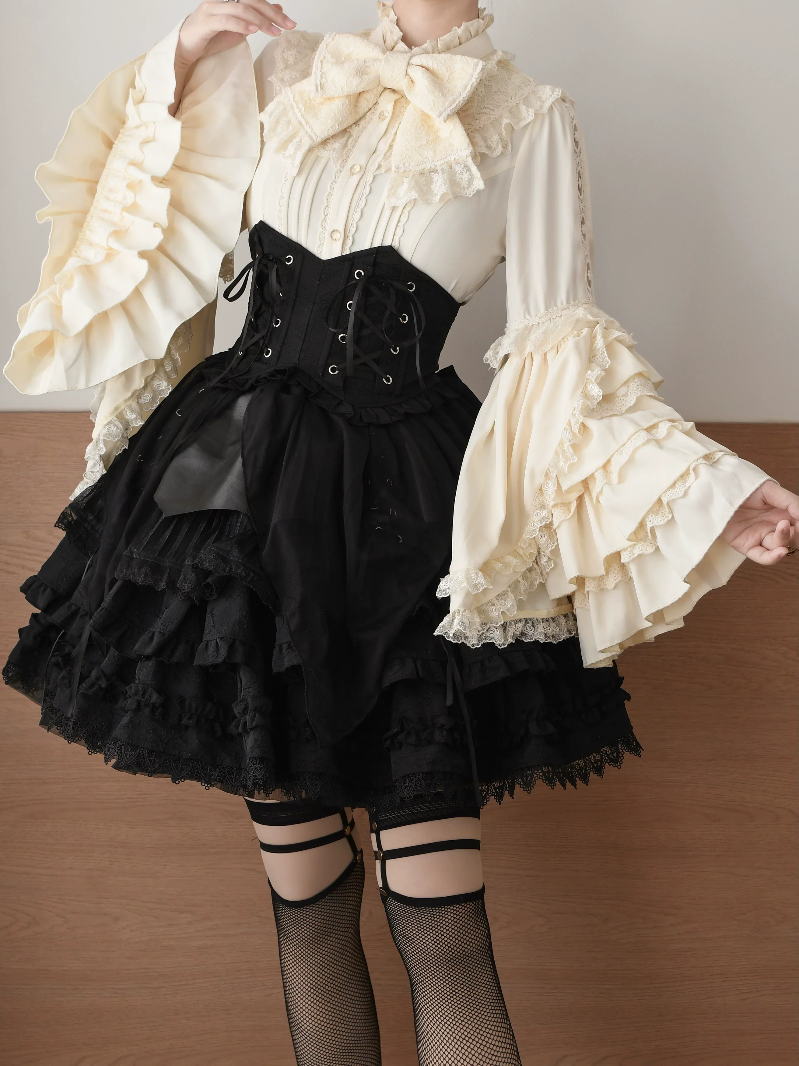 Snow Mochi - Classic Lolita Hime Sleeve Shirt, Lace Accent - Image 15