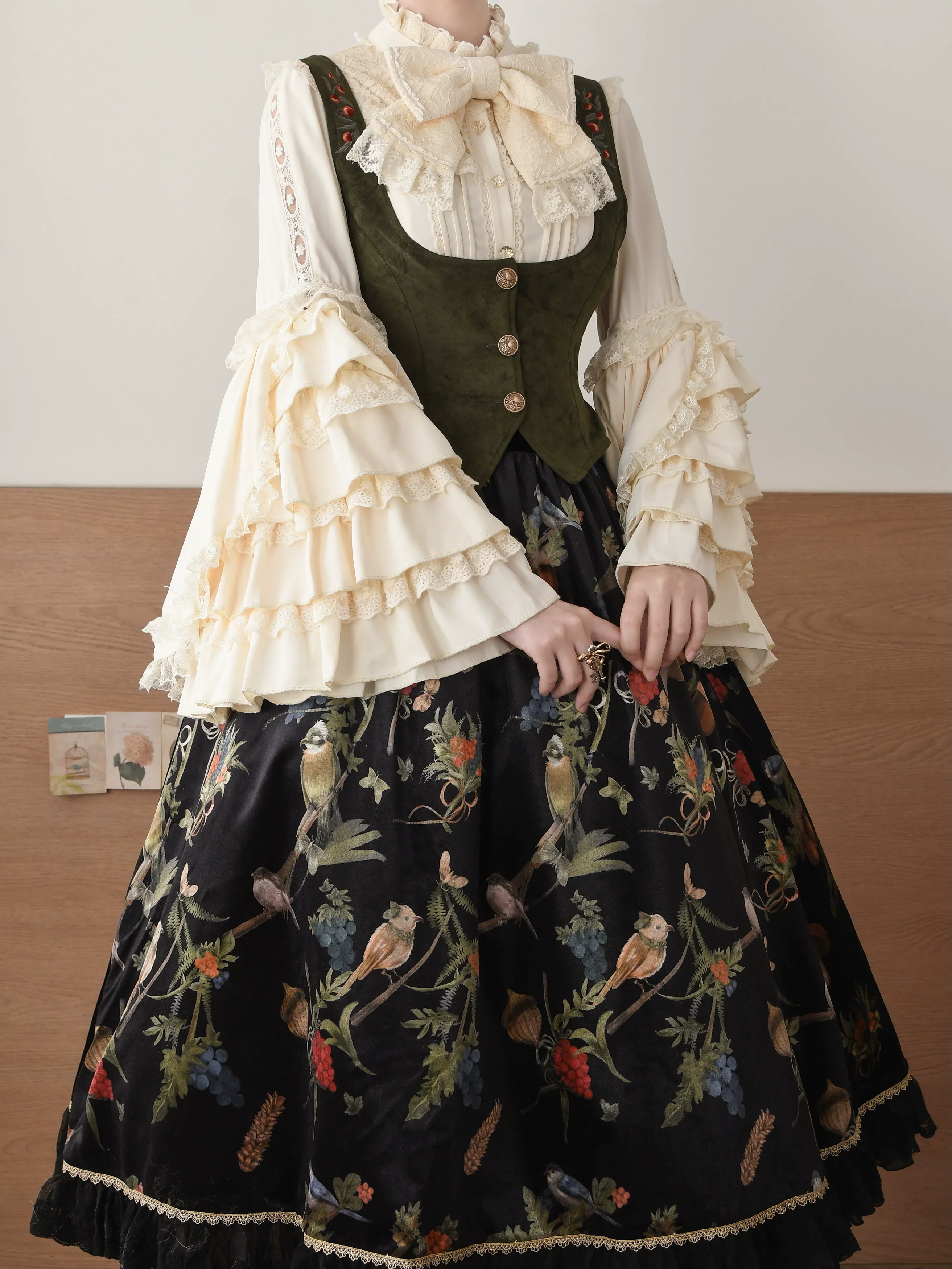 Snow Mochi - Classic Lolita Hime Sleeve Shirt, Lace Accent - Image 16