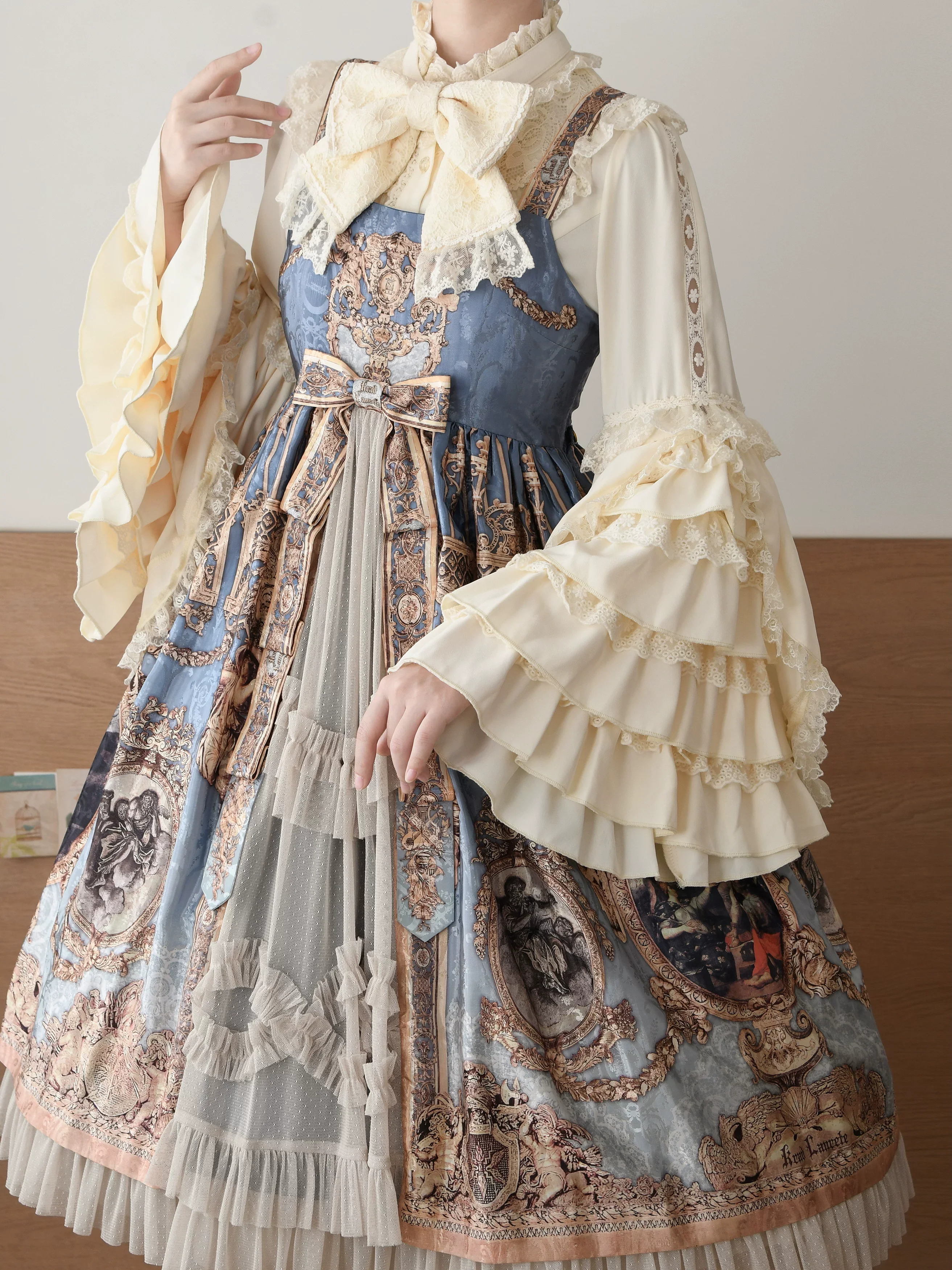 Snow Mochi - Classic Lolita Hime Sleeve Shirt, Lace Accent - Image 17