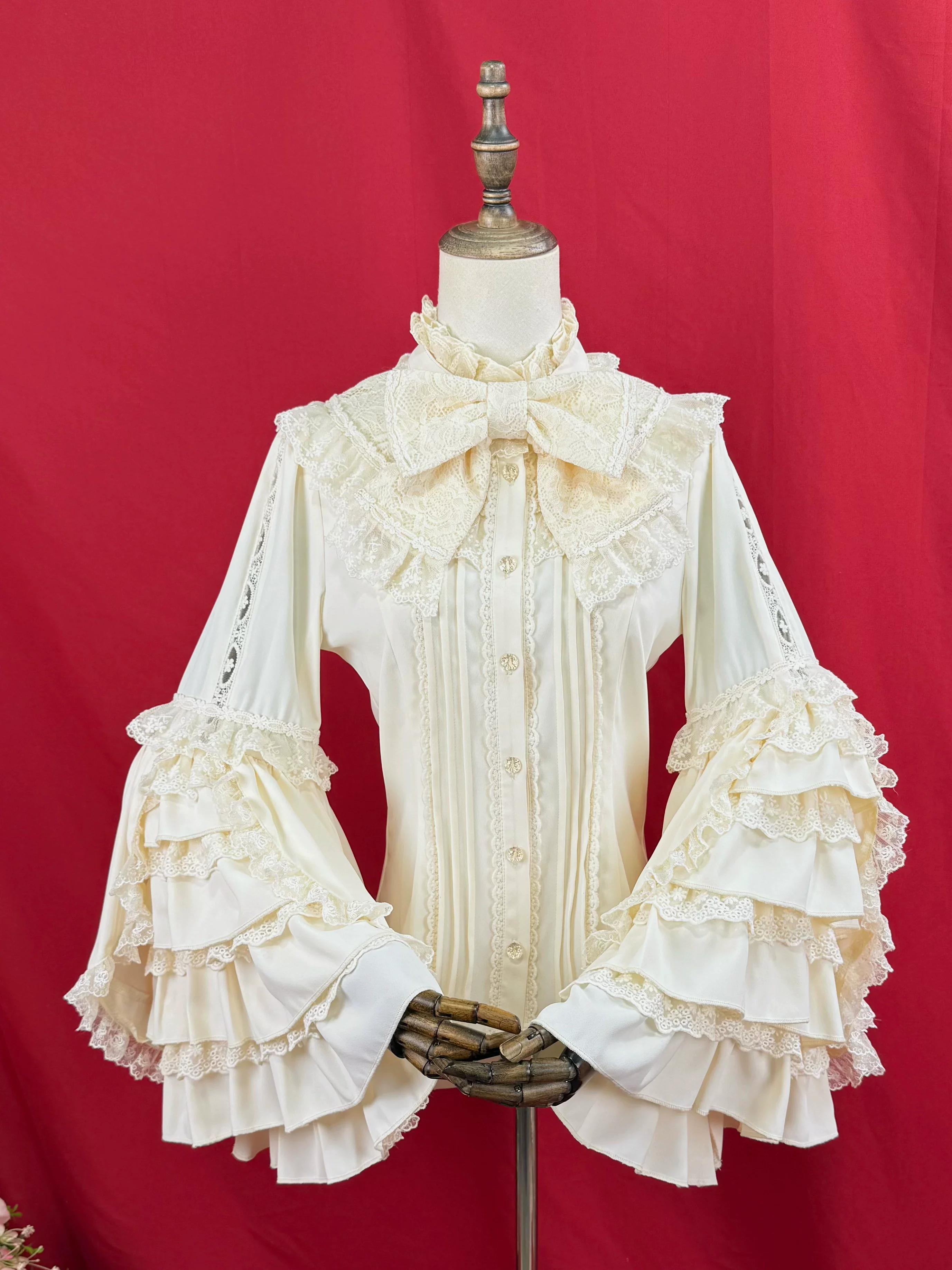 Snow Mochi - Classic Lolita Hime Sleeve Shirt, Lace Accent - Image 8