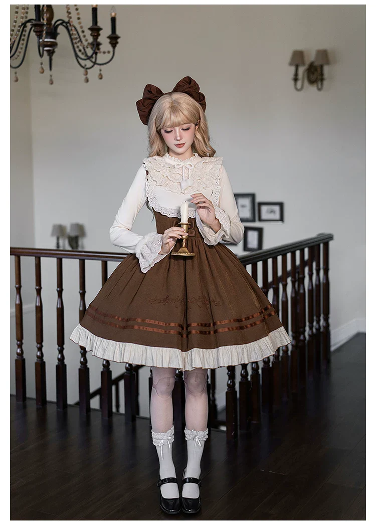 Oak Melody - Classic Lolita JSK, Bust Supporting Dress - Image 23