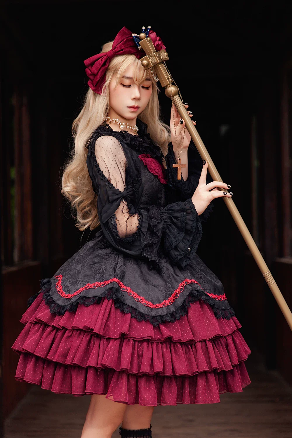Pearl Box - Classic Lolita JSK, Bustle Back Hem - Image 9