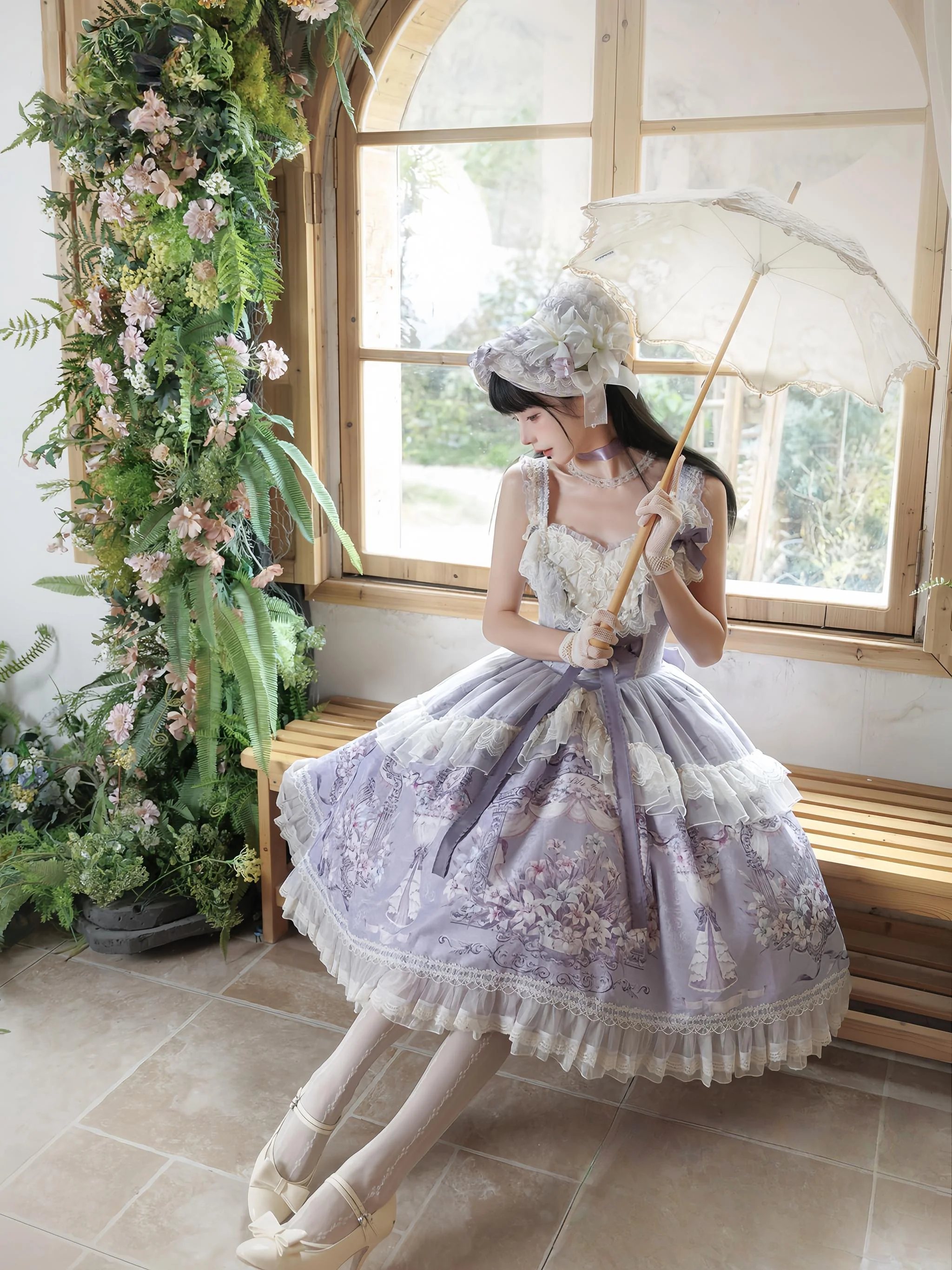 Lily Maiden - Classic Lolita JSK Dress, Lily Embroidery - Image 3