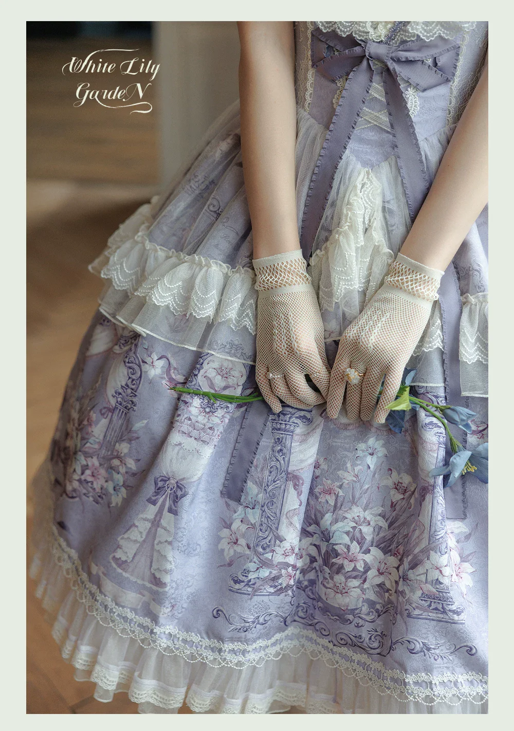 Lily Maiden - Classic Lolita JSK Dress, Lily Embroidery - Image 7