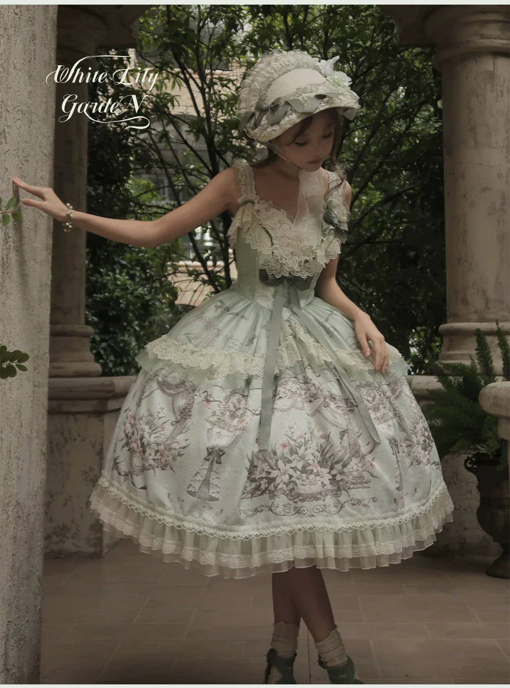 Lily Maiden - Classic Lolita JSK Dress, Lily Embroidery - Image 9