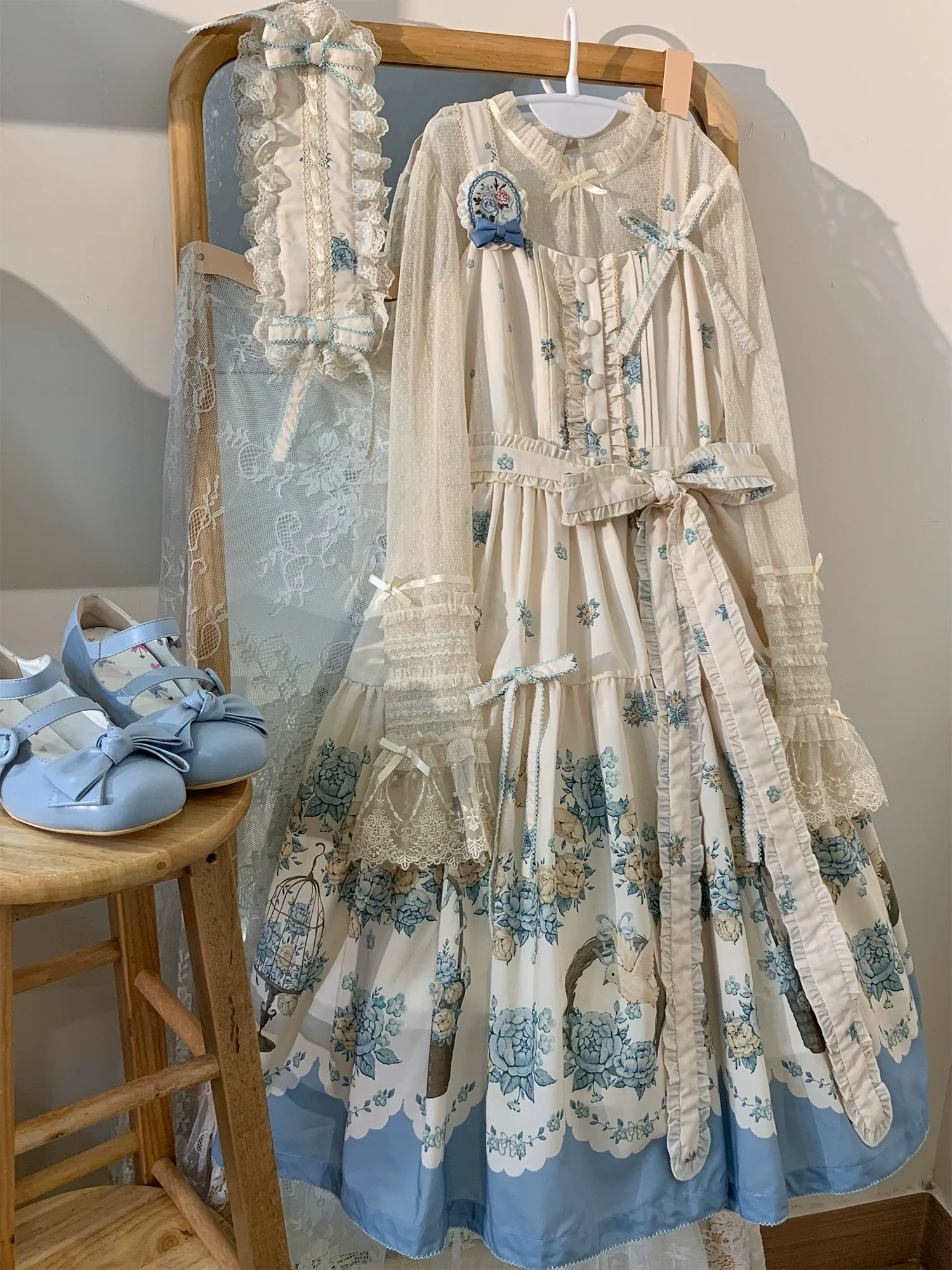 Floral and Bird Series - Classic Lolita JSK Dress, Floral Print - Image 11